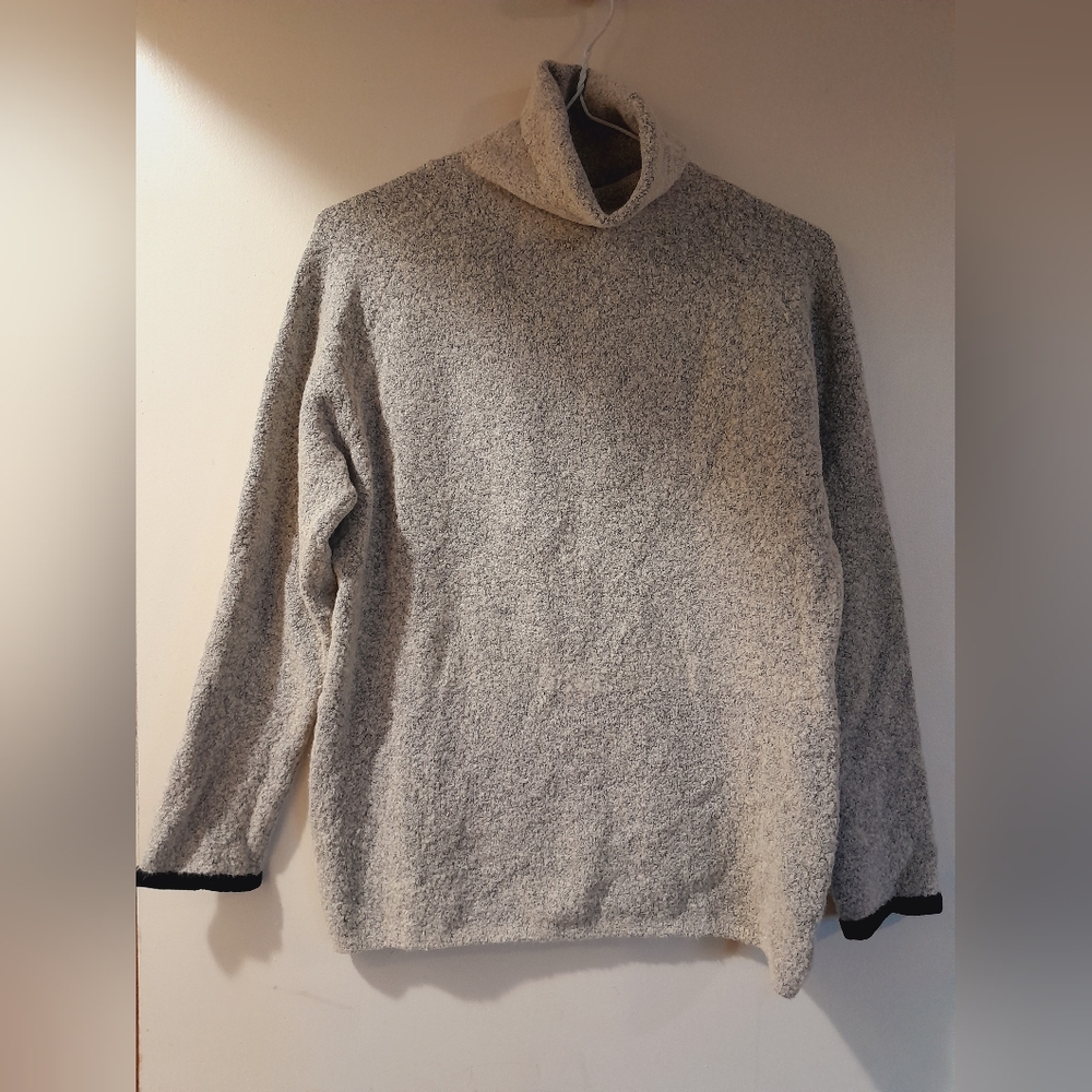 Sigrid Olsen Sport Gray Size M Turtleneck Women Sweater Plain Comfy